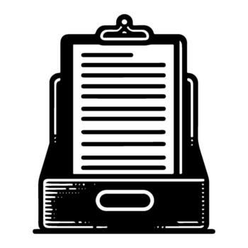 Document in a filing cabinet organized and ready. vector