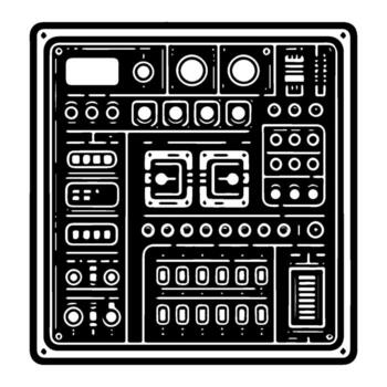 Intricate Panel Design - A Detailed Look at Control Systems. vector