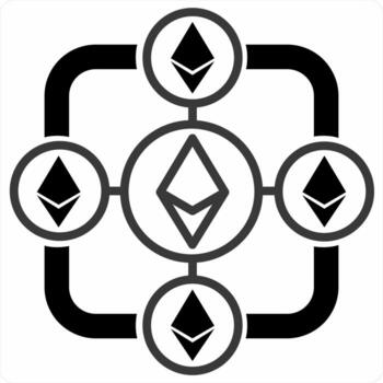 Ethereum Block Chain icon concept in black color icon vector