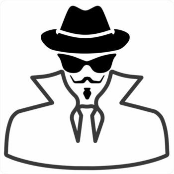 Hacker concept in black color icon vector