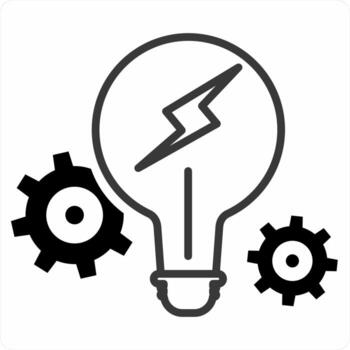 Idea icon in black color icon vector