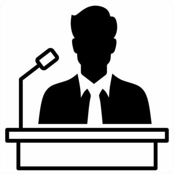 conferencia icono concepto en negro color icono vector