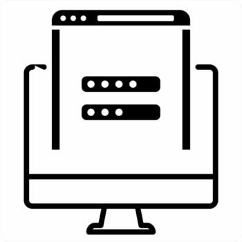 Log In icon concept in black color icon vector