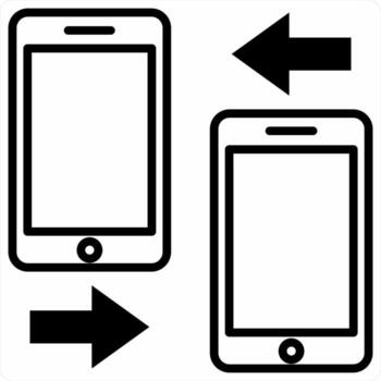 Mobile Data Transfer icon concept in black color icon vector