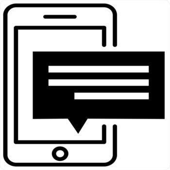 Mobile Message icon concept in black color icon vector