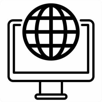 Web Browser icon concept in black color icon vector