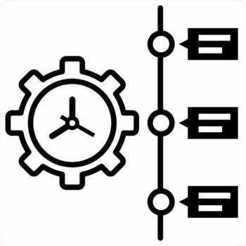 Project Timeline icon concept in black color icon vector