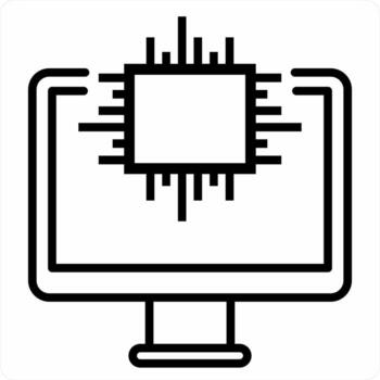 Processor icon concept in black color icon vector