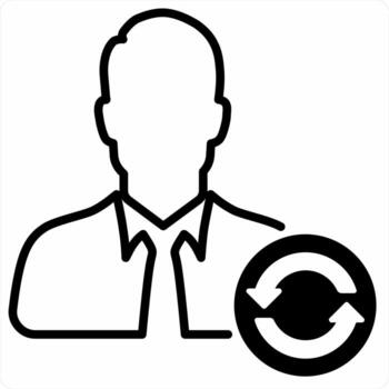 Refresh User icon concept in black color icon vector