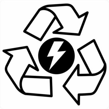 Recycle Power icon concept in black color icon vector