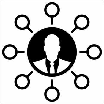 Resource Allocation icon concept in black color icon vector