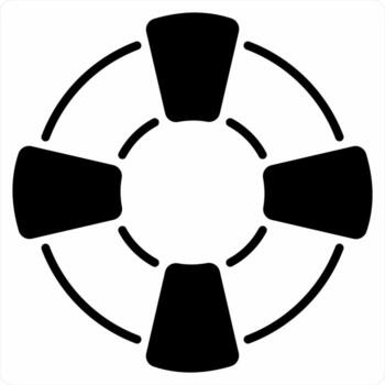 Support concept in black color icon vector