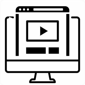 Tutorials icon concept in black color icon vector