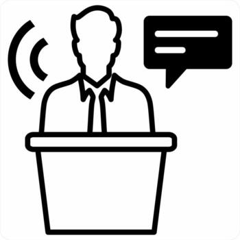 transcripción icono concepto en negro color icono vector