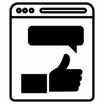 Web feedback icon concept in black color icon vector