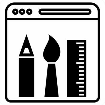 Website Design icon concept in black color icon vector