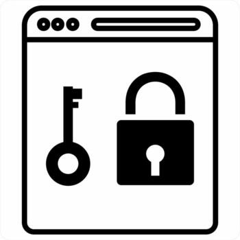 Website Security icon in black color icon vector