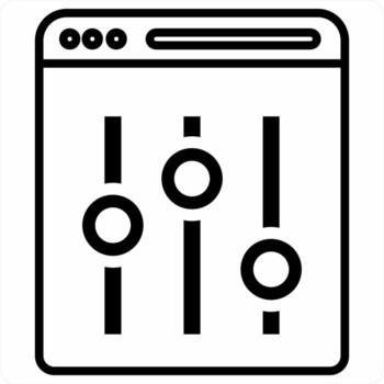 Web Page Settings icon concept in black color icon vector