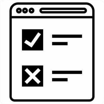 Web Survey icon concept in black color icon vector