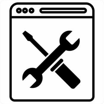 Webpage Configuration icon concept in black color icon vector