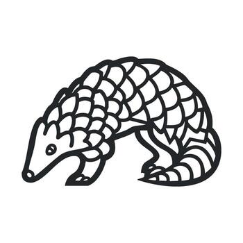Curious pangolin exploring its natural habitat in the wild vector