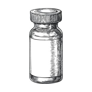 Medicinal bottle with blank label for customization and branding needs vector