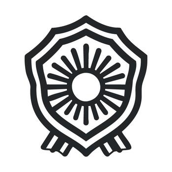 Sunburst shield design for badges and emblems in creative projects vector