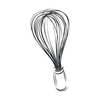 Whisk tool for baking and cooking preparation vector