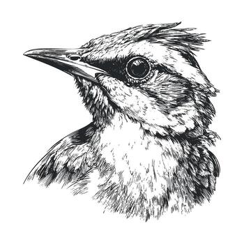 Sketch of a bird showing its key features and traits vector