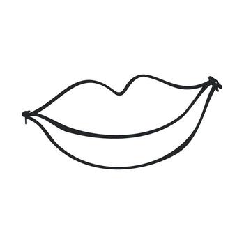 Unique outline of smiling lips for design concepts and modern art vector