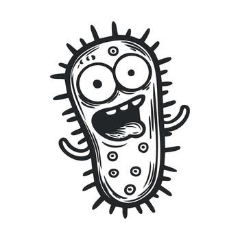 Fun cartoon design of a happy microbe character for educational use vector