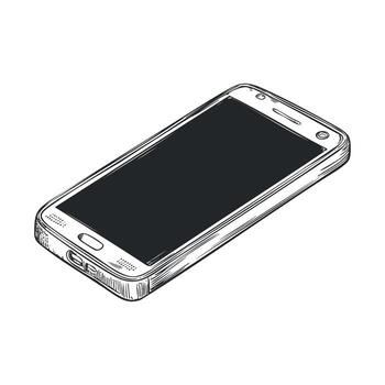 Mobile device sketch for modern technology presentations vector