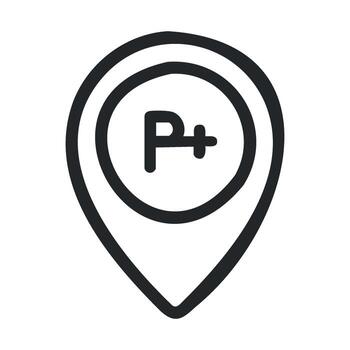 Location marker symbol for navigation with added features vector