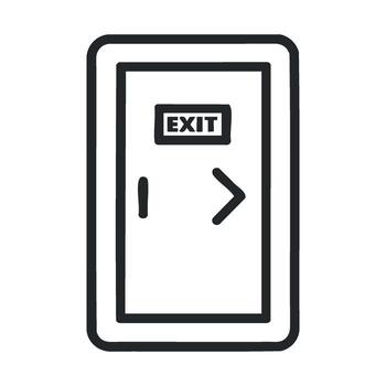 Exit door sign for safety awareness in public spaces vector