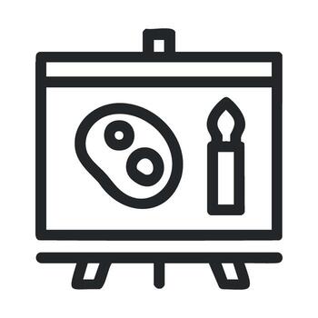 Artistic expression with palette and brush on easel for creativity vector