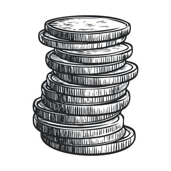 Stack of coins representing financial growth and savings concepts vector