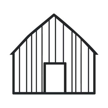 Simple barn outline for rustic design projects and crafts vector