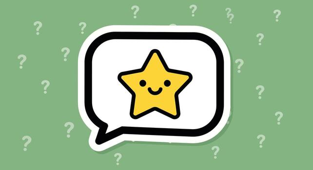 Star in Speech Bubble with Question Marks - Illustration vector