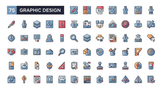 gráfico diseño íconos conjunto ilustraciones, ui ux elementos vector