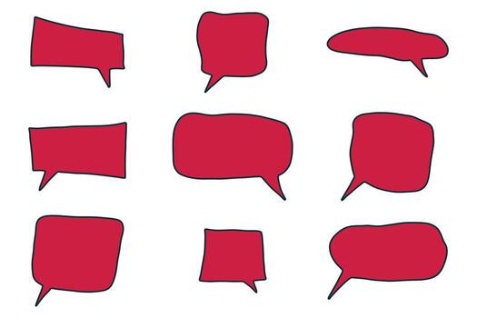 frame doodle cloud Set of hand drawn speech bubble Blank empty message box Textbox frame for banners, price tags, stickers, design vector