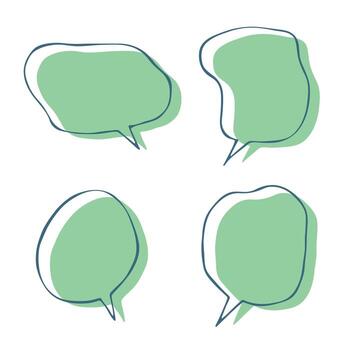 Set of hand drawn speech bubble Blank empty message box Textbox frame for banners, price tags, stickers, design cloud doodle text vector