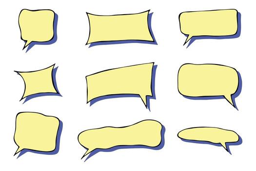 cloud doodle text Set of hand drawn speech bubble Blank empty message box Textbox frame for banners, price tags, stickers, design vector