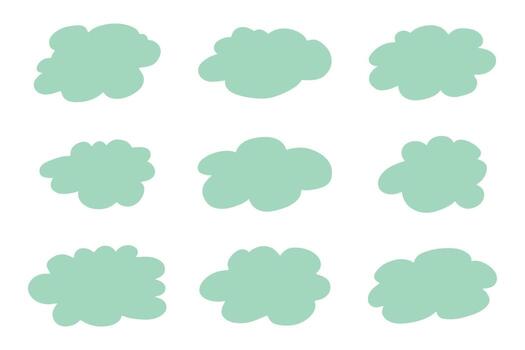 Set of hand drawn speech bubble Blank empty message box Textbox frame for banners, price tags, stickers, design cloud doodle talk vector