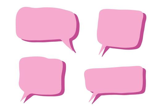 cloud doodle speak Set of hand drawn speech bubble Blank empty message box Textbox frame for banners, price tags, stickers, design vector