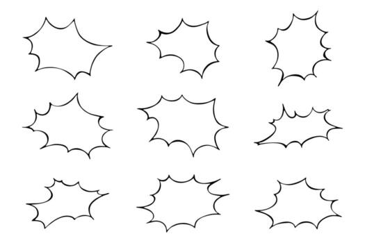 cloud doodle frame Set of hand drawn speech bubble Blank empty message box Textbox frame for banners, price tags, stickers, design vector