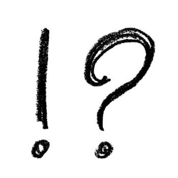 warning important Hand drawn exclamation mark and question mark clipart Single element for design vector
