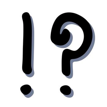 warning attention Hand drawn exclamation mark and question mark clipart Single element for design vector