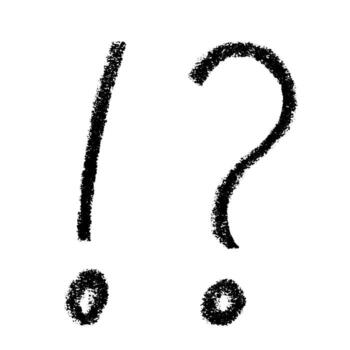 Hand drawn exclamation mark and question mark clipart Single element for design warning problem vector