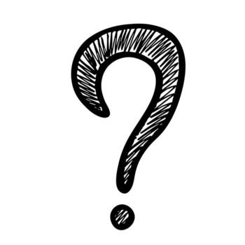 warning attention Hand drawn question mark clipart Single element for design vector