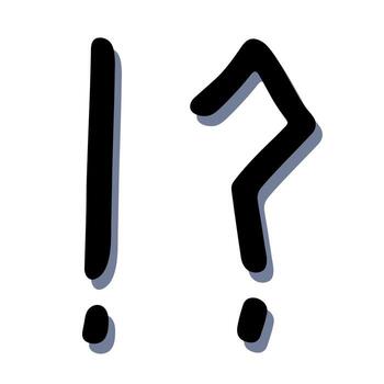 Hand drawn exclamation mark and question mark clipart Single element for design warning error vector